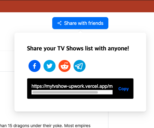 Share your tv shows list.